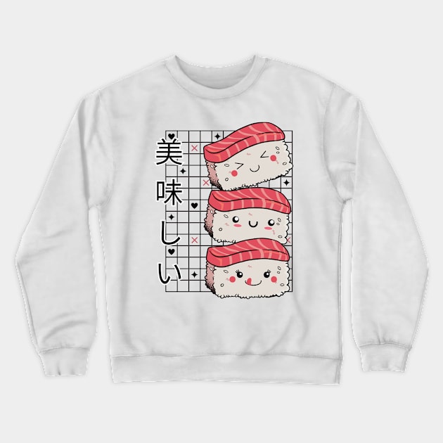 Kawaii Sushi Crewneck Sweatshirt by Bruno Pires